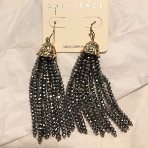 Bead fringe earrings